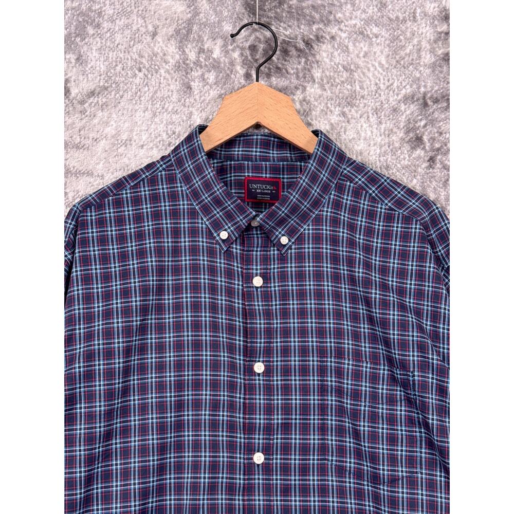 Untuckit Martinet Shirt XXL Mens Plaid Wrinkle Free Performance Button - Picture 2 of 8